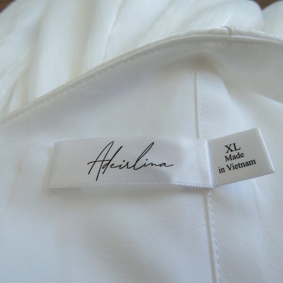 ADEIRLINA Here Comes The Sun White Puff Sleeve Bodice Dress Romantic Wedding - Picture 16 of 16